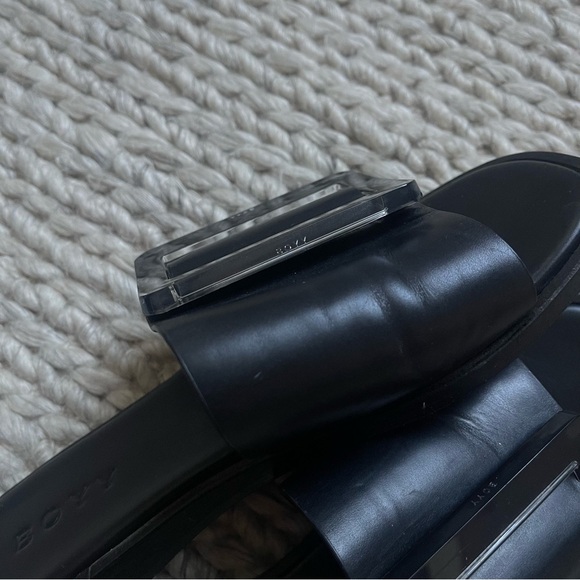 BOYY Black Slide Sandals with Oversized Buckle - Picture 3 of 4